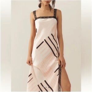 By Anthropologie Lace Trimmed Reversible Slip Dress Sz M